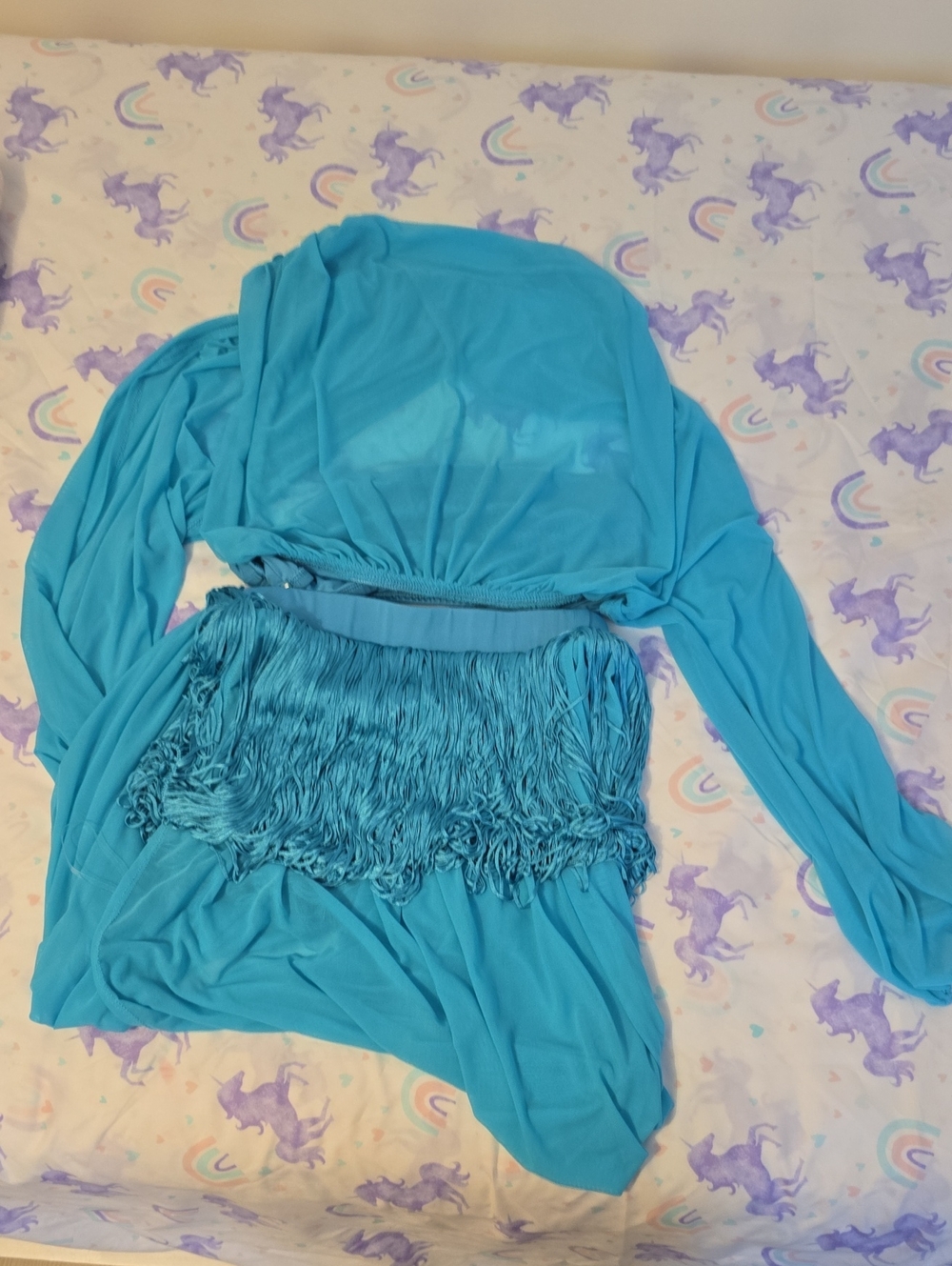 Turquoise Fringe Detail Women’s Dress